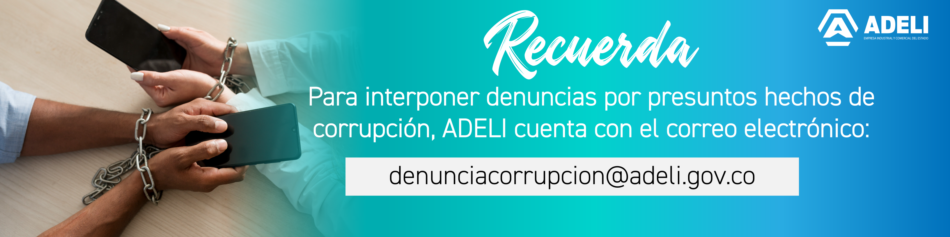 Correo electrónico para denunciar hechos de corrupción